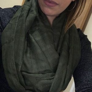Olive colored infinity scarf